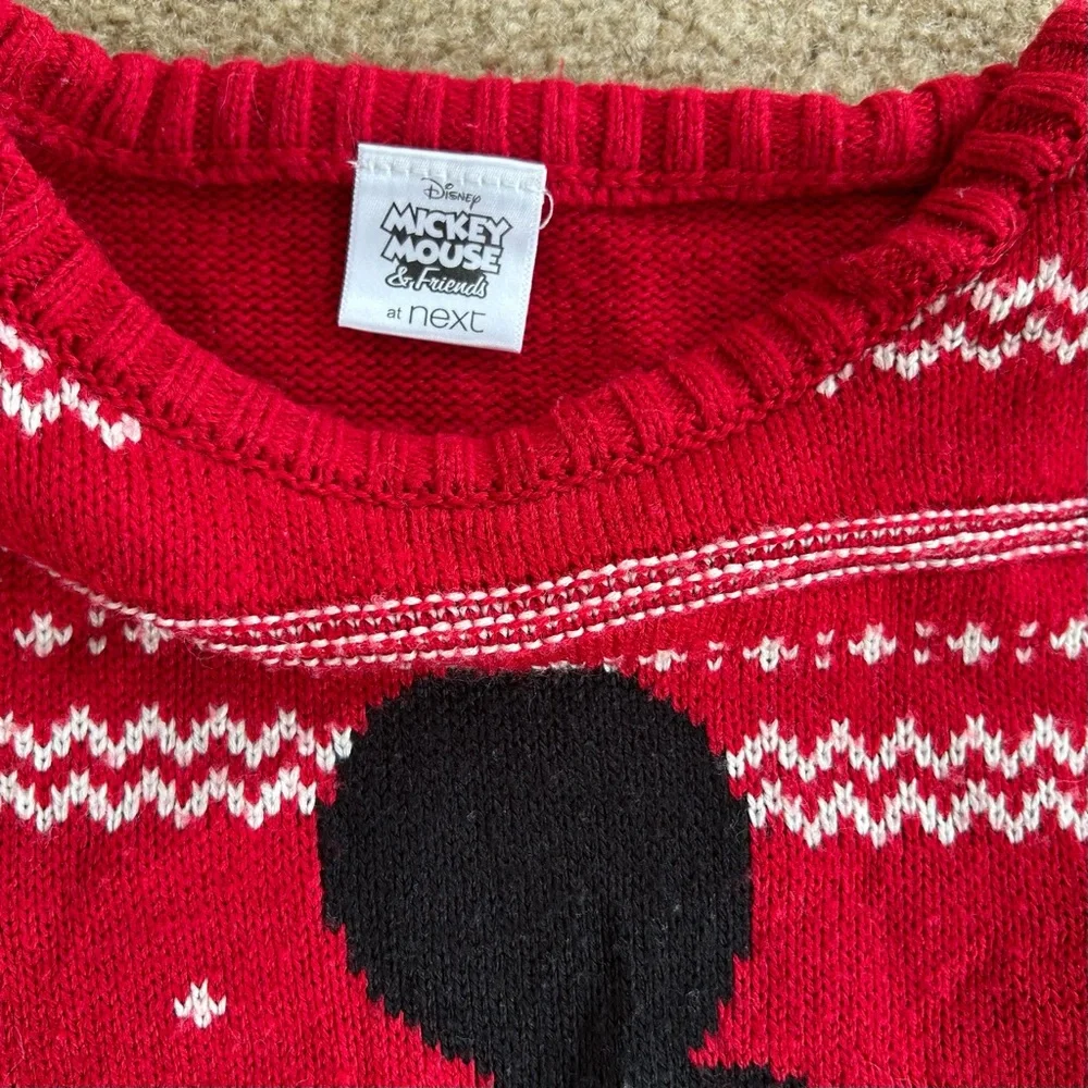 Disney by Next Vibrant Red Knit Mickey Mouse Kid's Sweater Size 6-7 - Picture 4 of 12